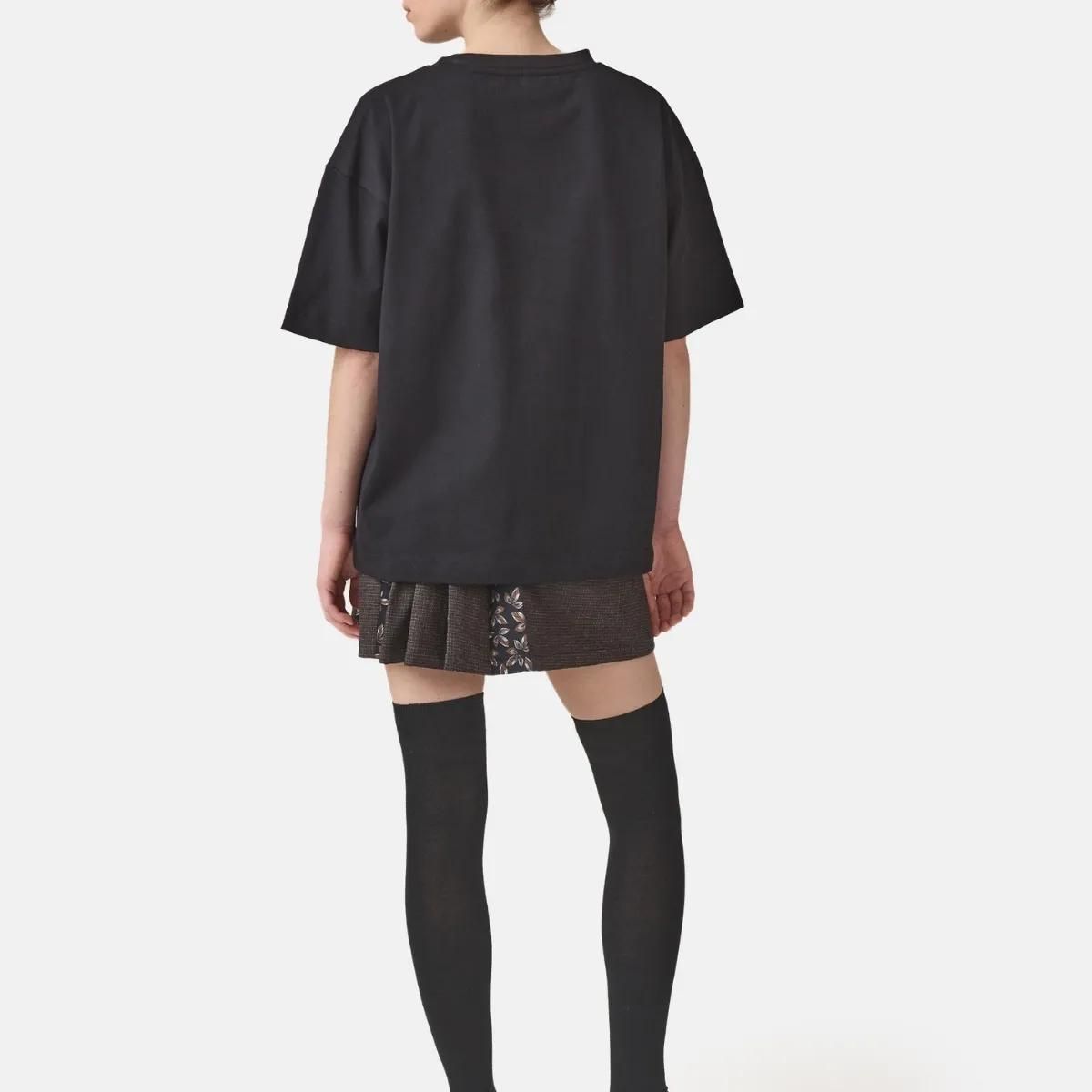 Oversized T-Shirt mit Totenkopf-Stickerei