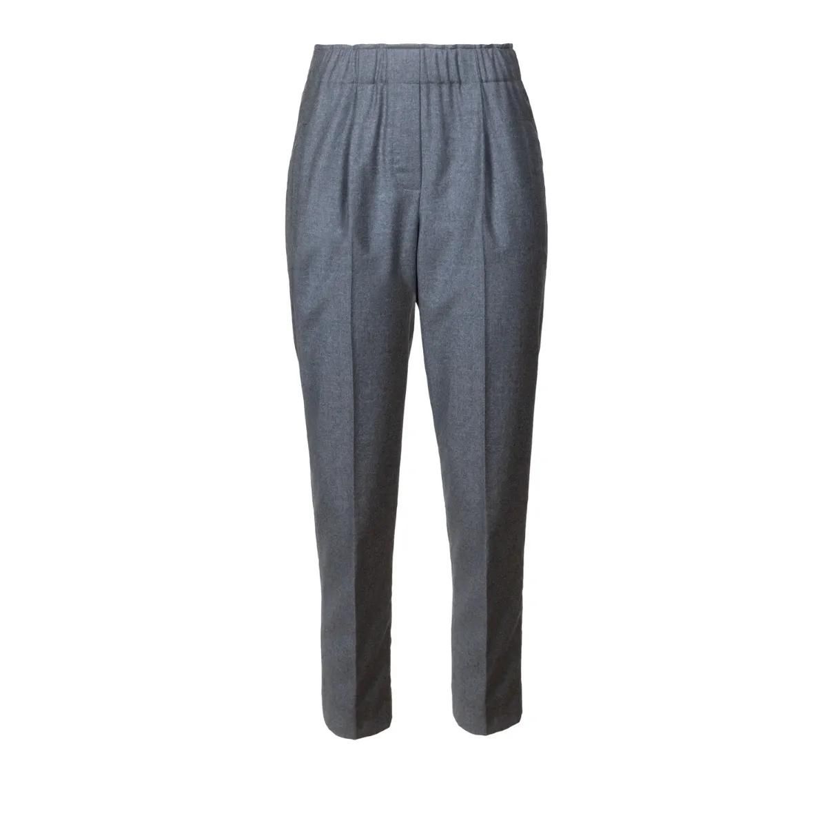 Graue Wollhose im Jogger-Stil