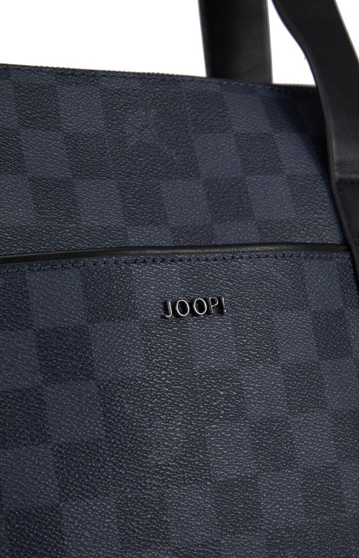 JOOP! Cortina Piazza Elian Shopper in marineblauem Schachbrett-Kunstleder