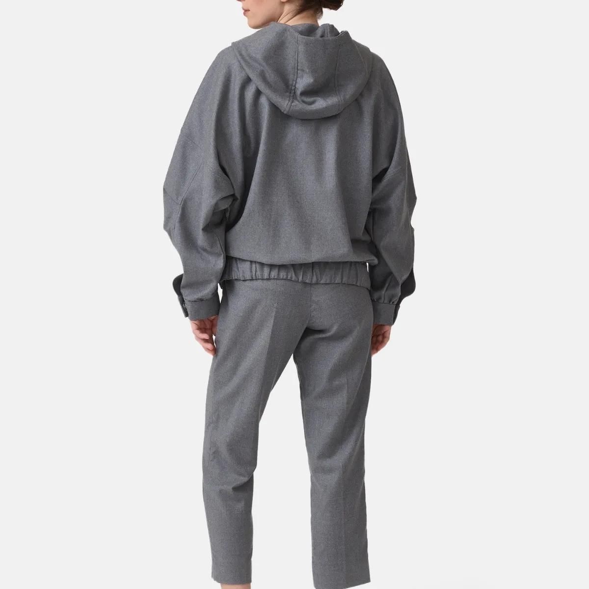 Urbane graue Blousonjacke mit Kapuze