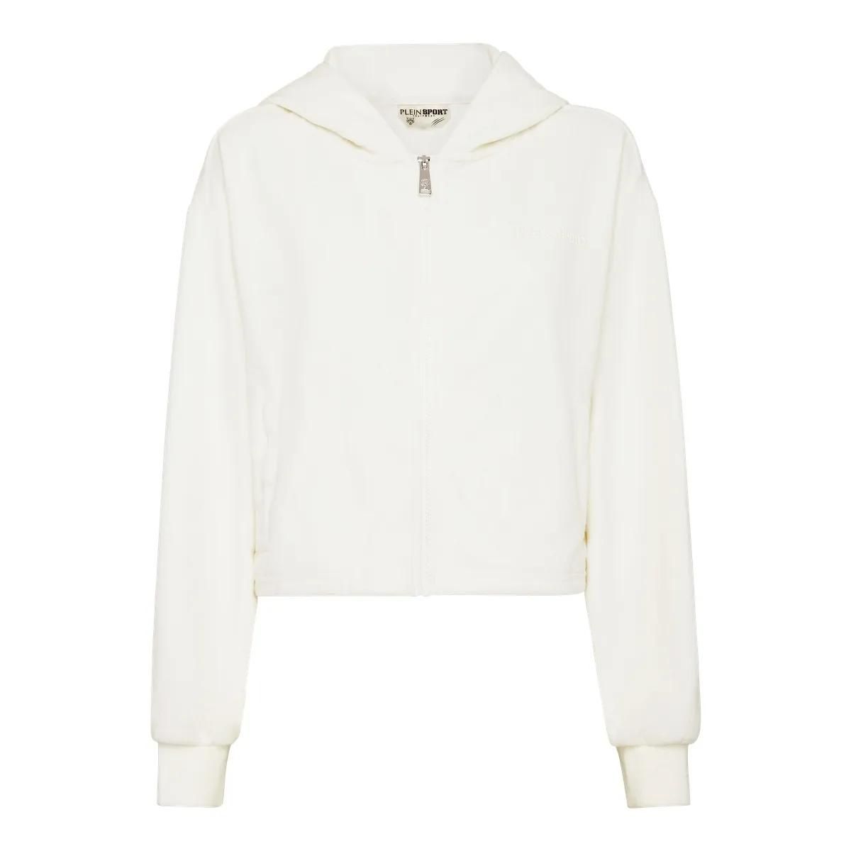 Kurzer Fleece-Kapuzenpullover mit Reißverschluss