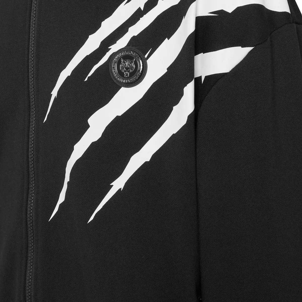 Lässige Kapuzenjacke mit Reißverschluss und Scratch-Grafik