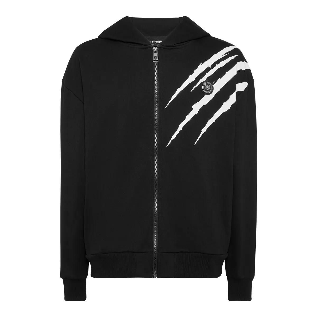 Lässige Kapuzenjacke mit Reißverschluss und Scratch-Grafik