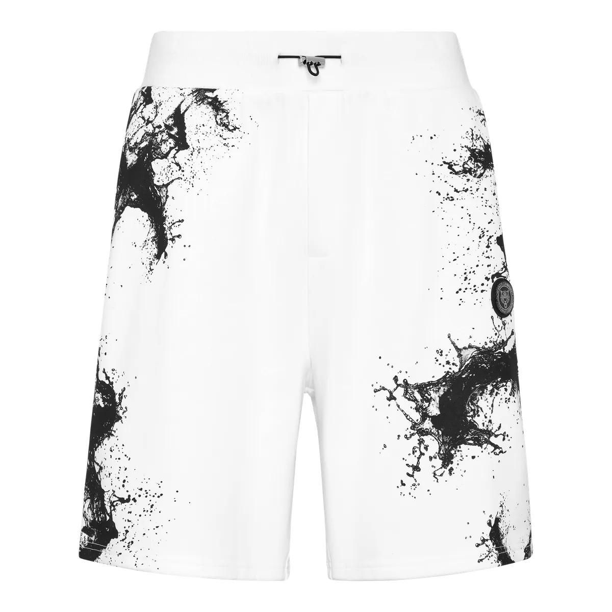 Weiße Athleisure-Shorts mit Grafikprint