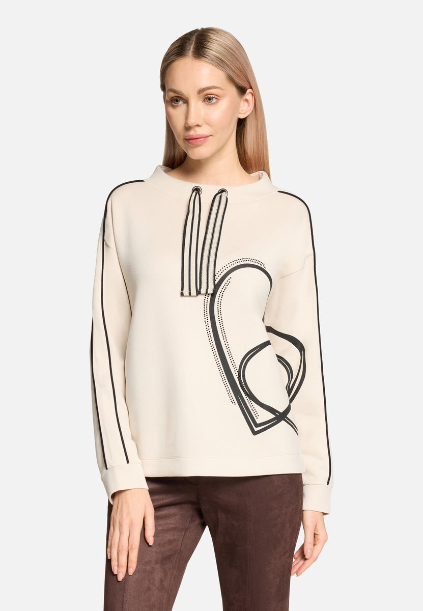 Sweatshirt mit Grafikprint und Stehkragen