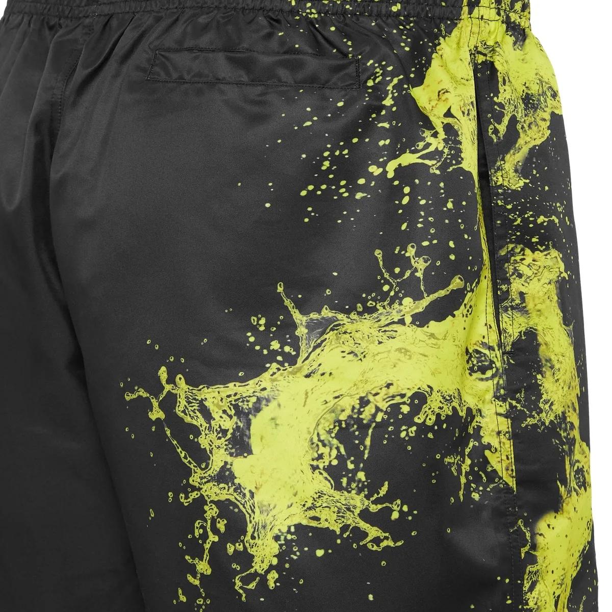 Schwarze Activewear-Shorts mit Splash-Print