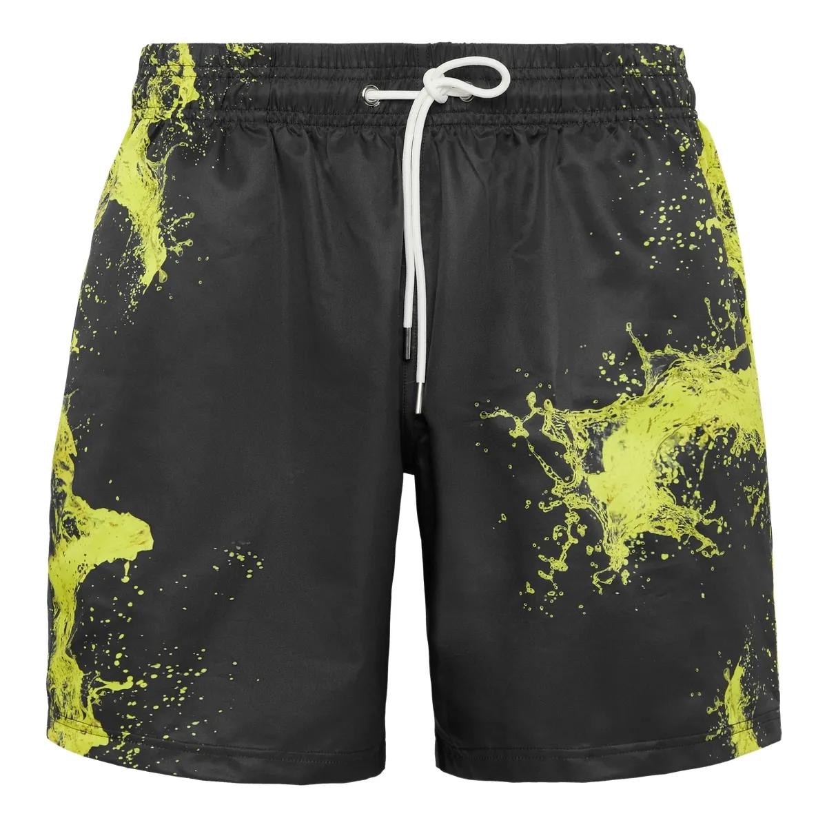 Schwarze Activewear-Shorts mit Splash-Print