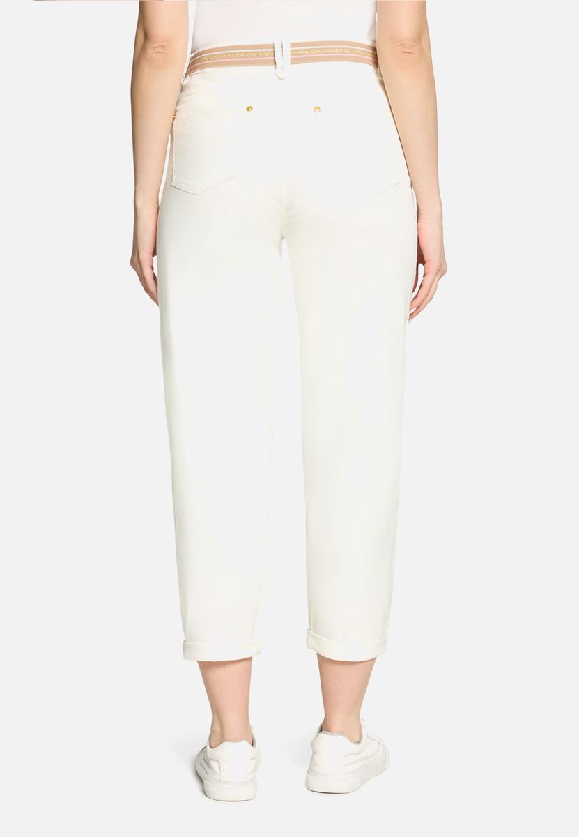 Cropped Slim-Fit Hose mit Gürtel