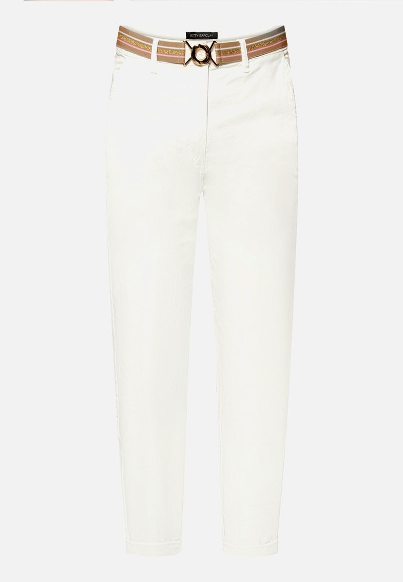 Cropped Slim-Fit Hose mit Gürtel