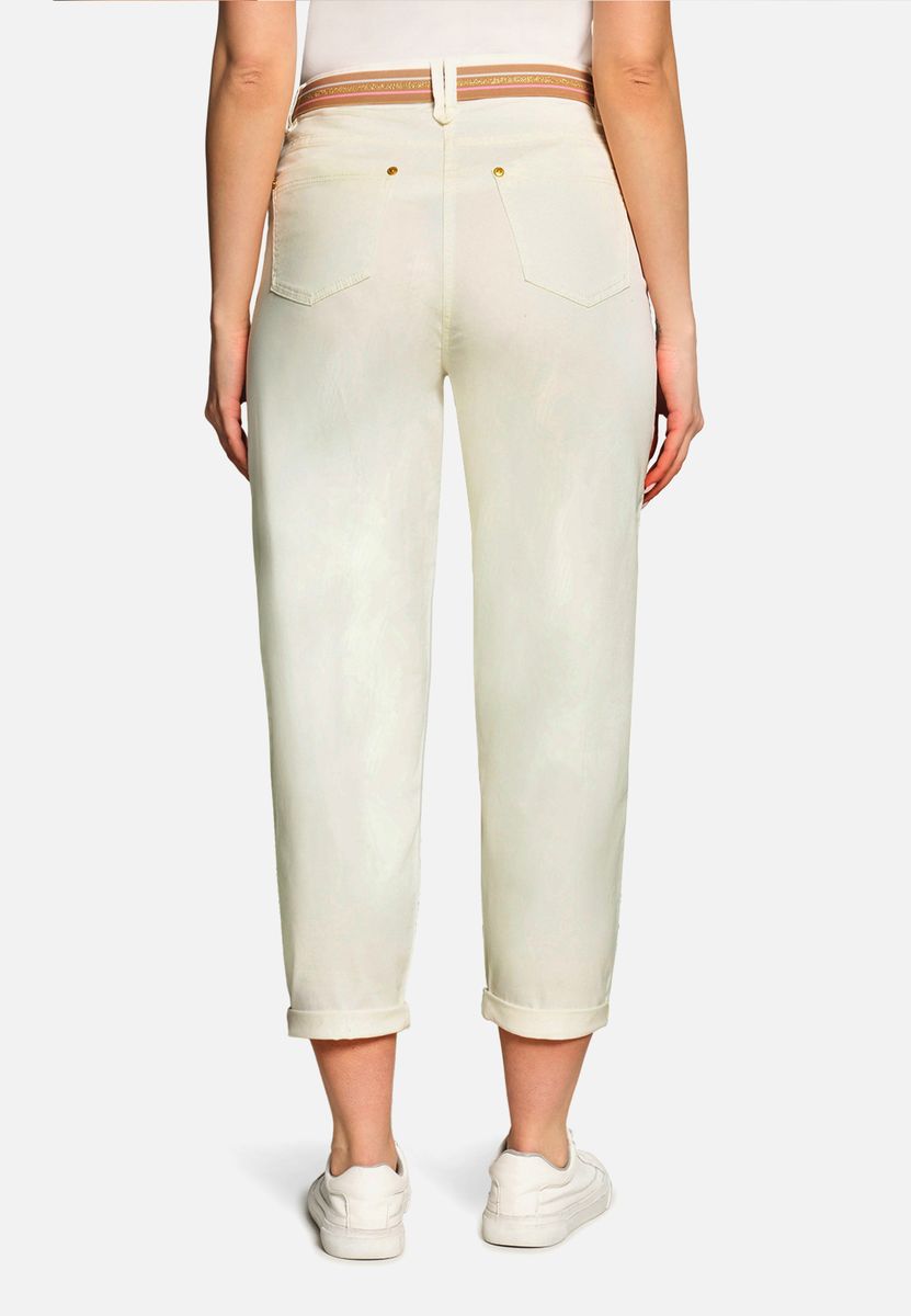 Cropped Slim-Fit Hose mit Gürtel