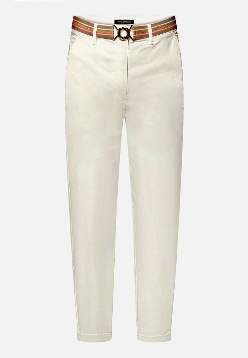 Cropped Slim-Fit Hose mit Gürtel