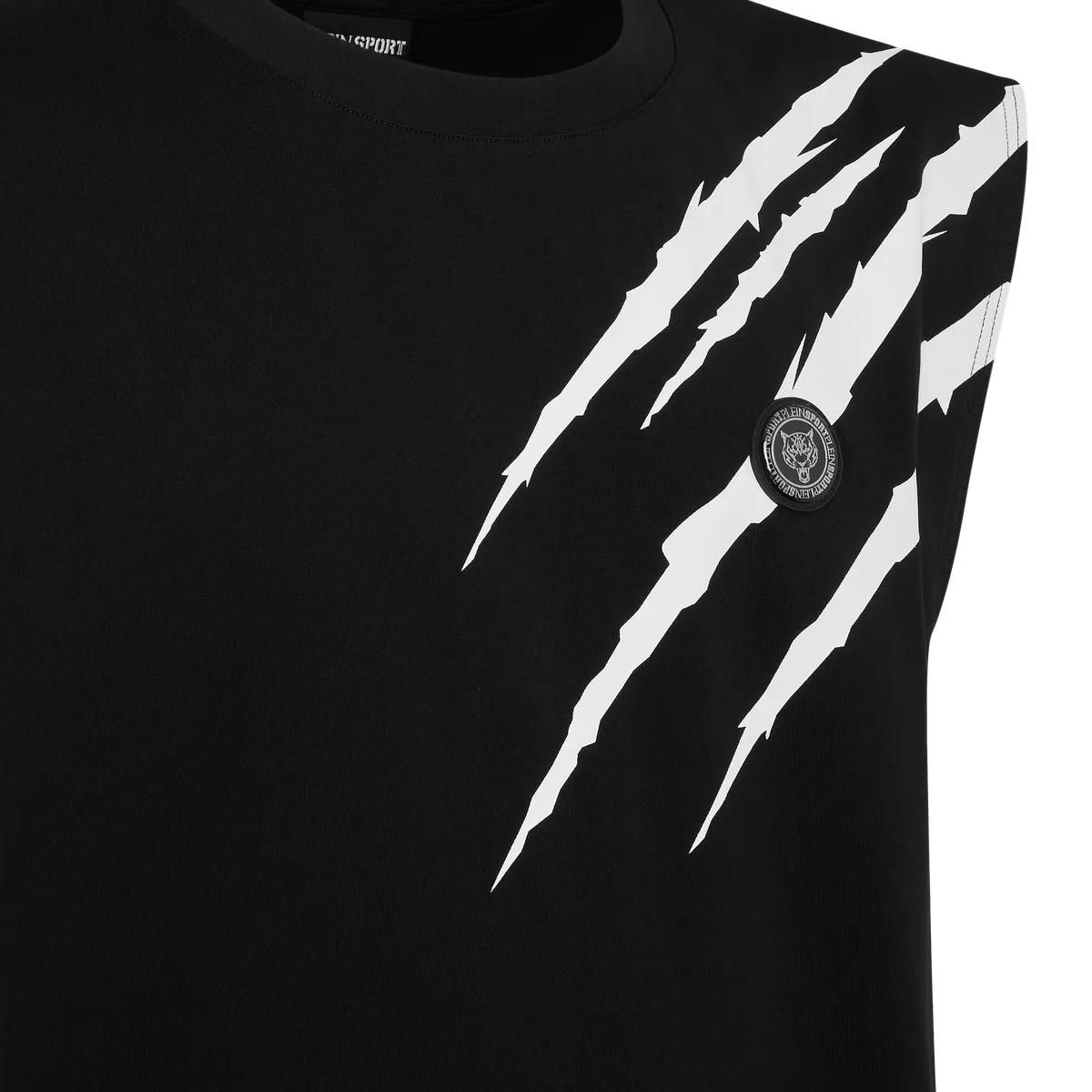 Ärmelloses Tanktop mit Scratch-Print