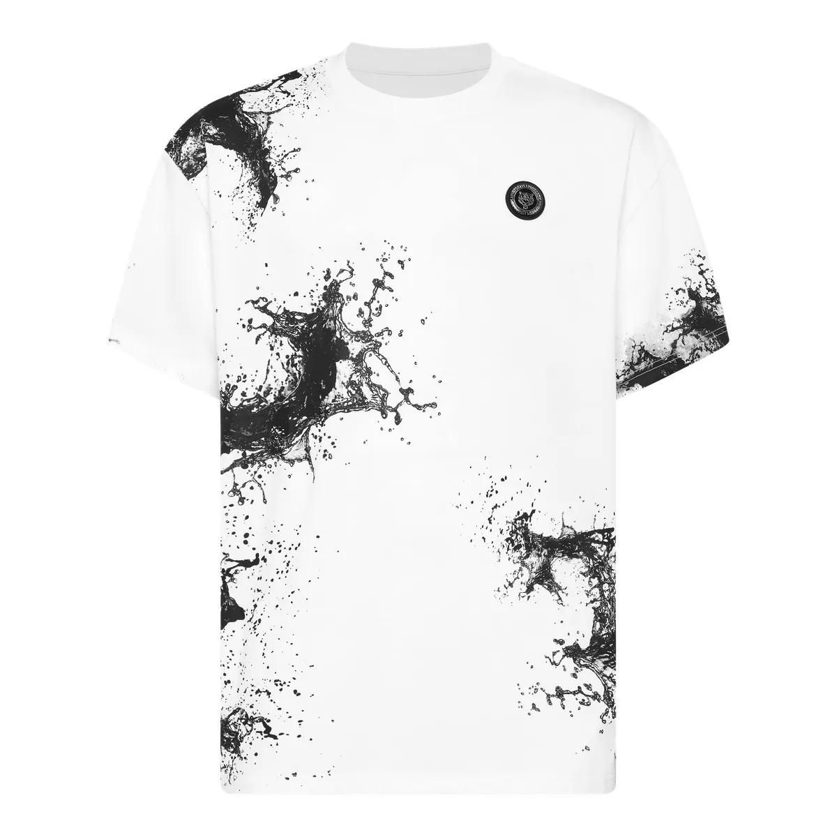 T-Shirt mit abstraktem Print und Rundhalsausschnitt