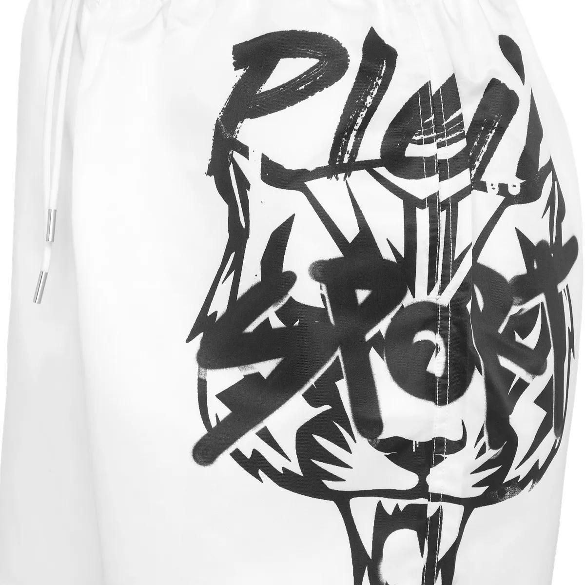 Sportliche Nylonshorts mit Grafikprint