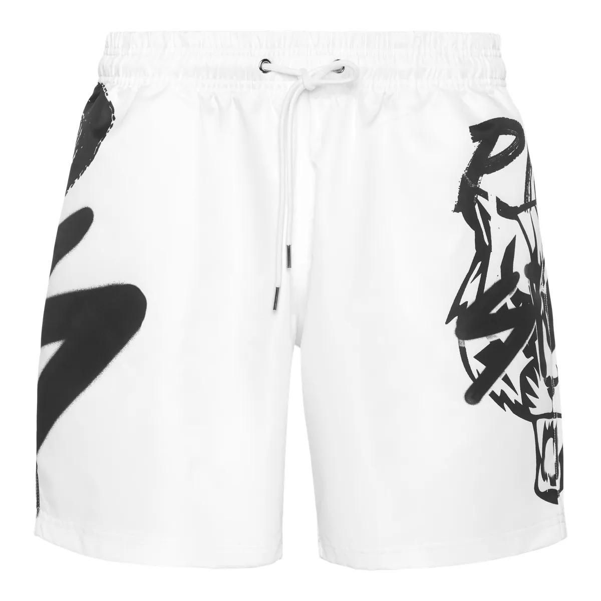 Sportliche Nylonshorts mit Grafikprint