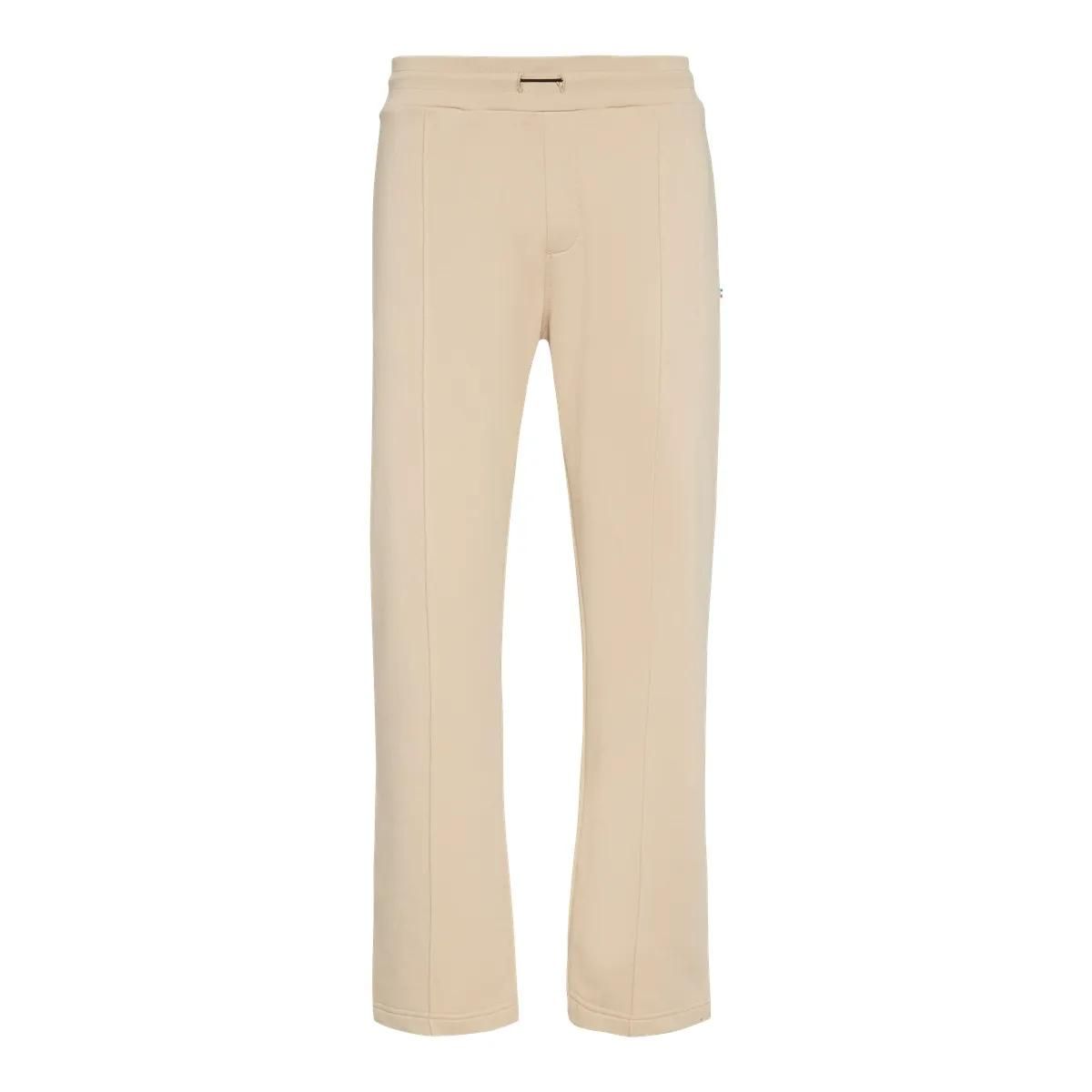 Beige Fleece-Loungehose mit Nahtdetail