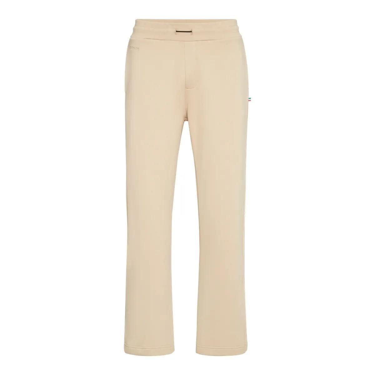 Beige Baumwollfleece-Jogginghose
