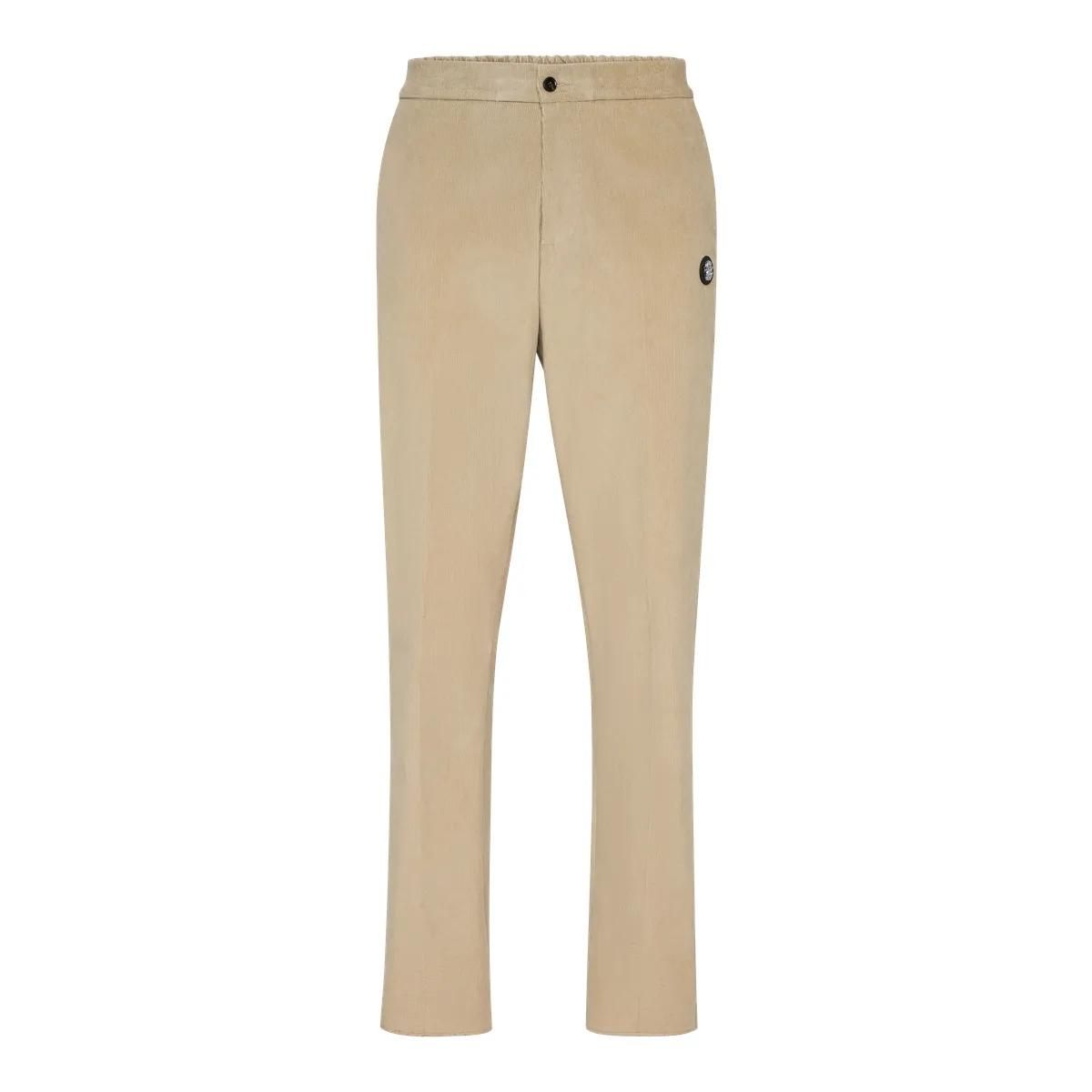 Beige Cord Kordhose im Jogging-Stil