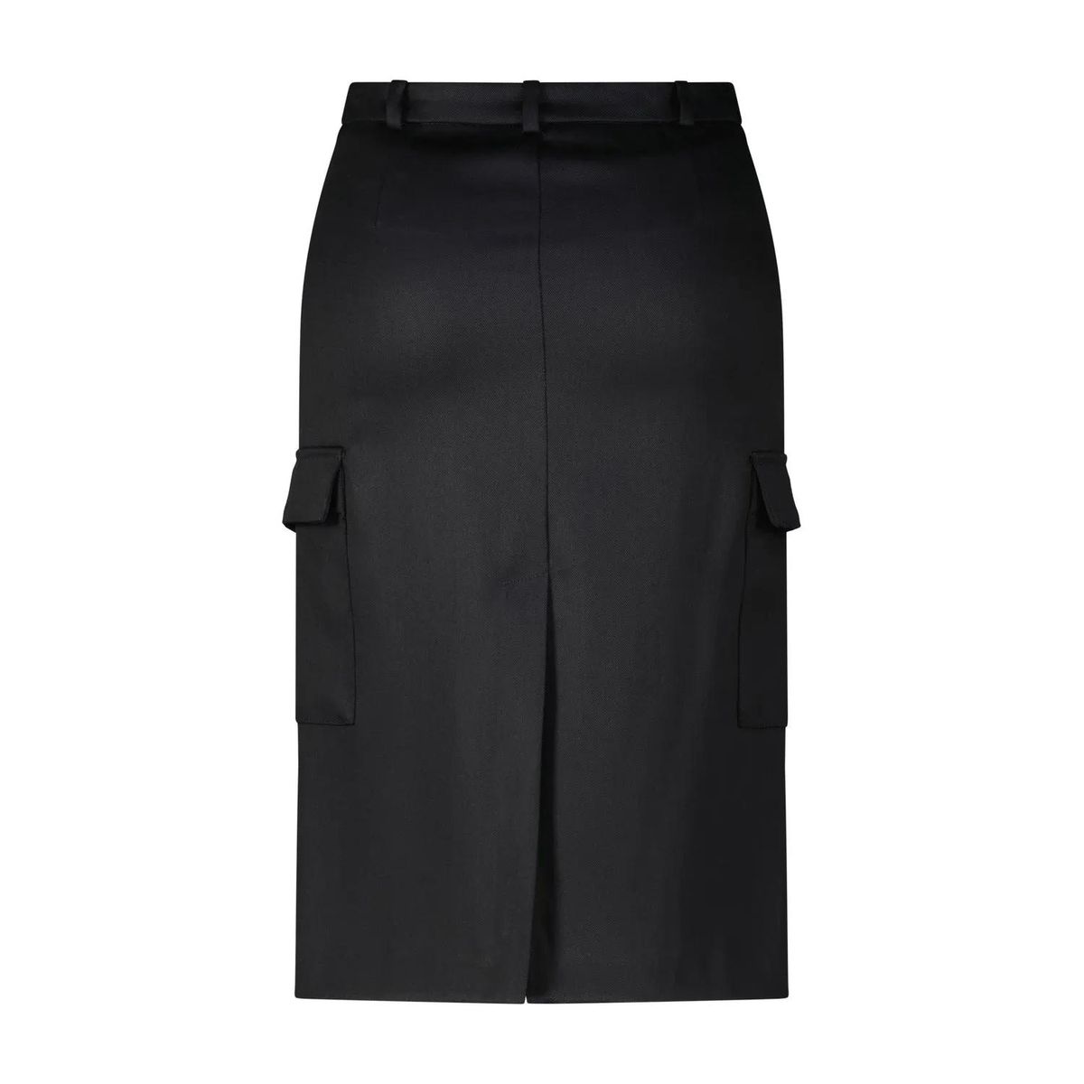 Schwarzer Midi-Rock aus Wollmischung