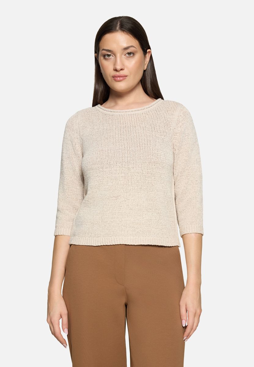 Klassischer Strickpullover mit 3/4-Ärmeln