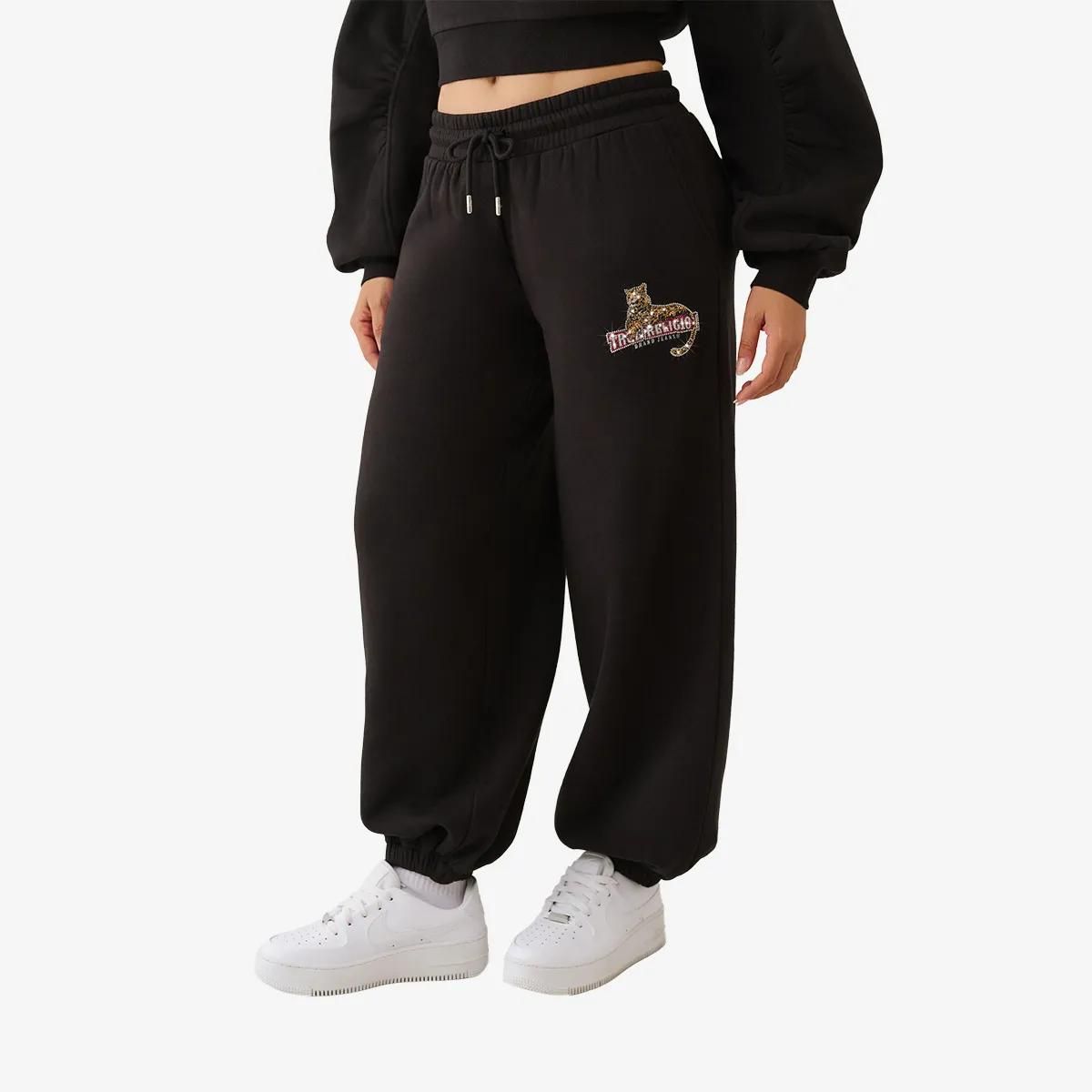 Baggy Jogginghose mit Leopard-Grafik
