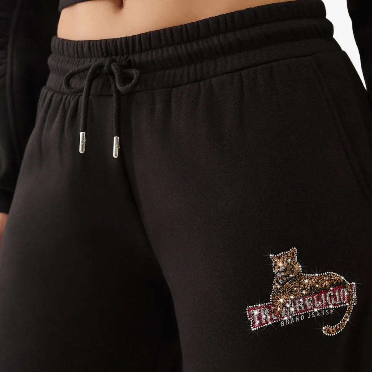 Baggy Jogginghose mit Leopard-Grafik