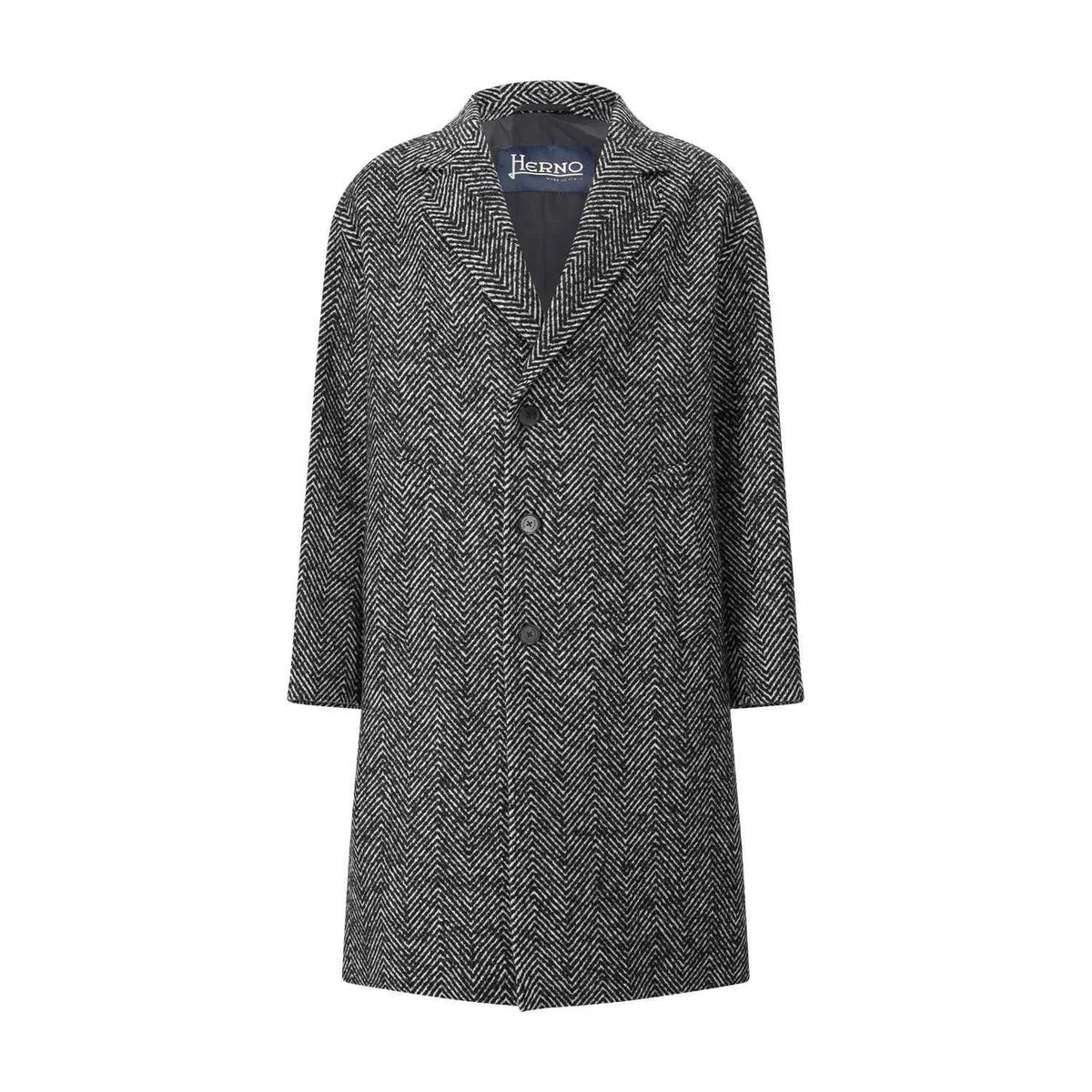Mantel aus Wollmischung mit Fischgrätenmuster