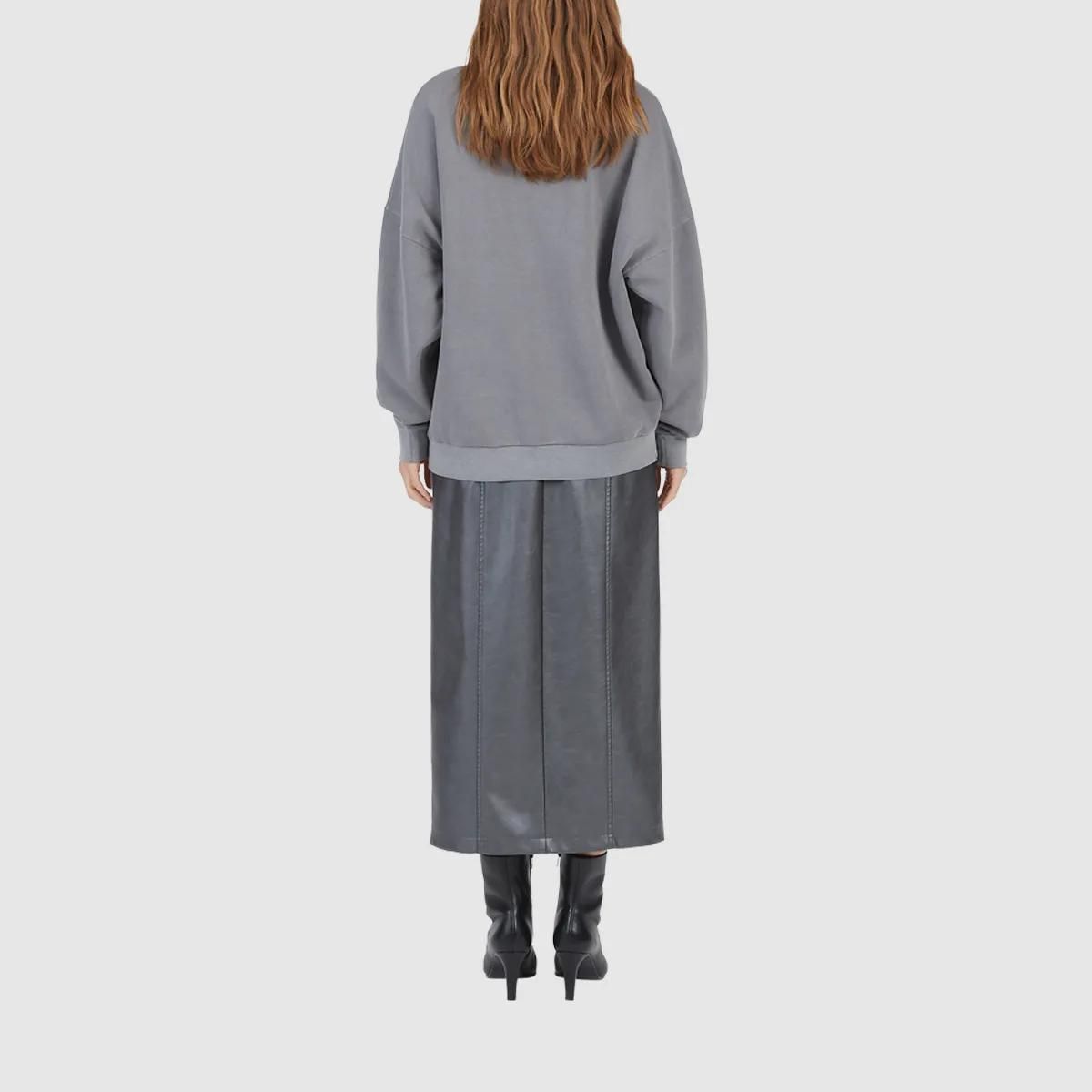 Edgy veganer Leder-Midi-Rock