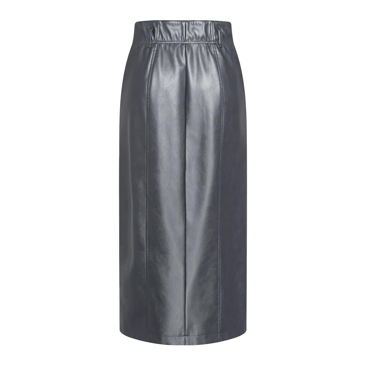 Edgy veganer Leder-Midi-Rock