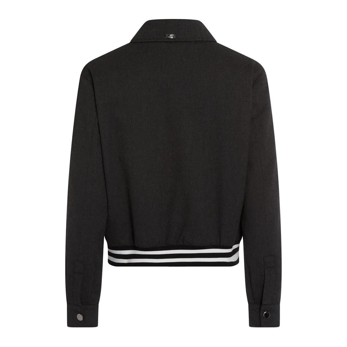 Flanell Jacke mit Reißverschluss und Logo-Details