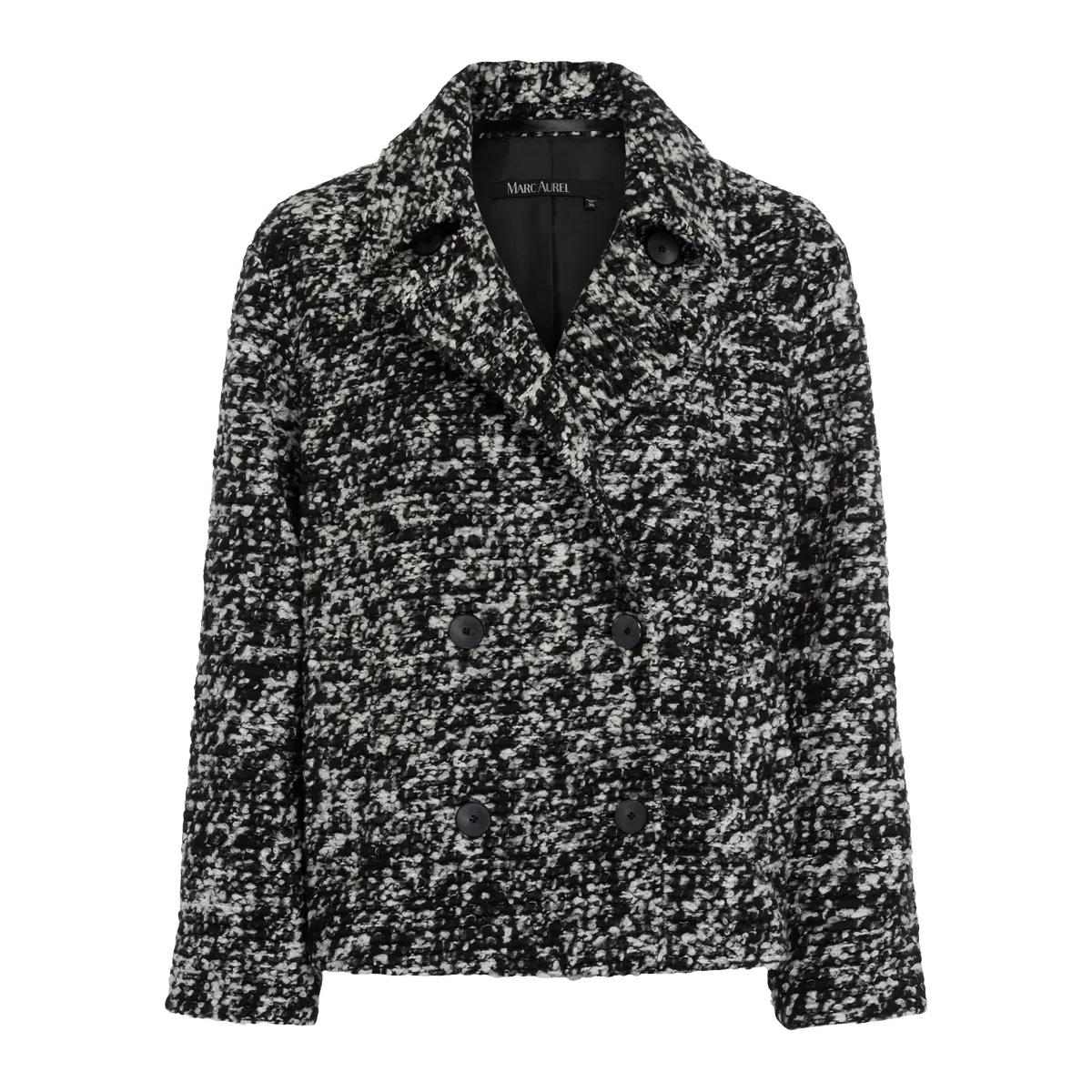 Schwarz-weiße Cabanjacke aus Bouclé