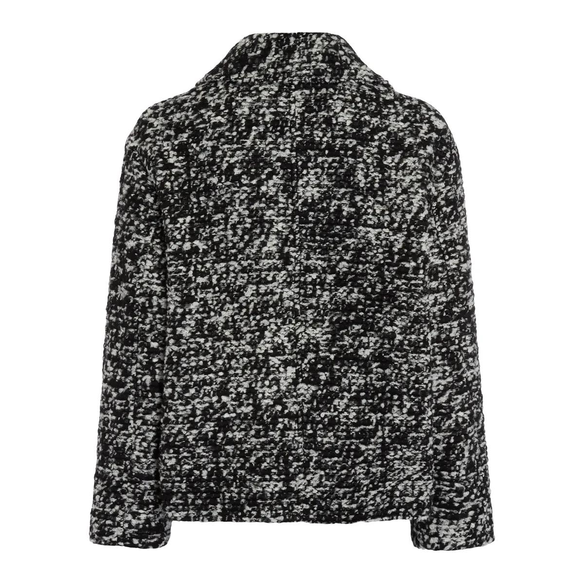 Schwarz-weiße Cabanjacke aus Bouclé