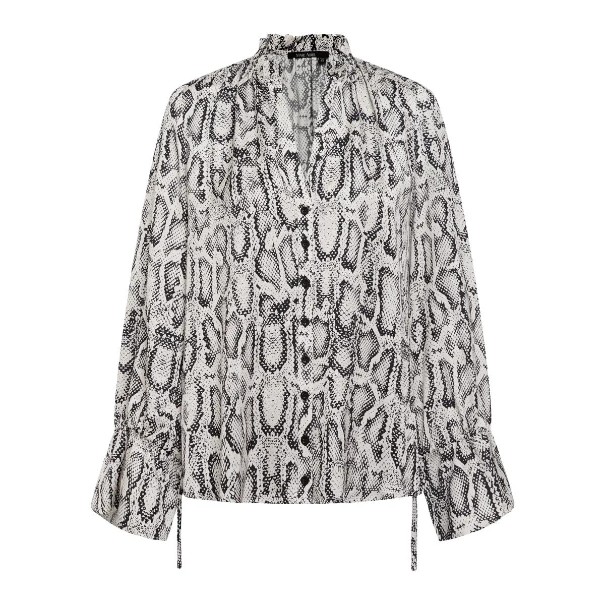Bluse mit Schlangenprint und langen Ärmeln