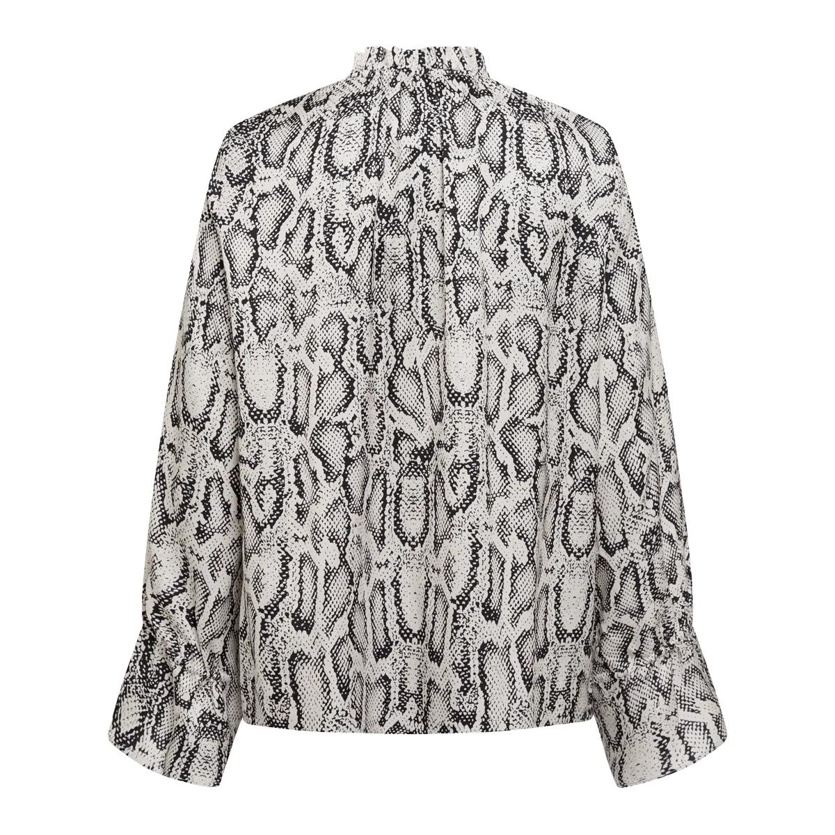 Bluse mit Schlangenprint und langen Ärmeln