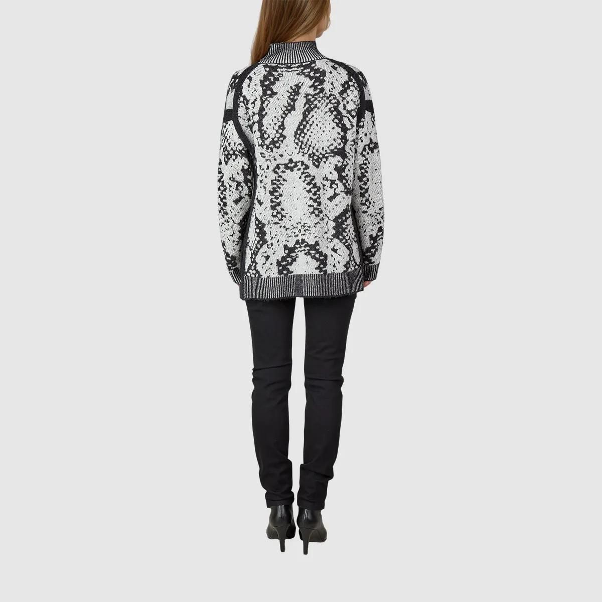 Oversized Rollkragenpullover mit Schlangenmuster