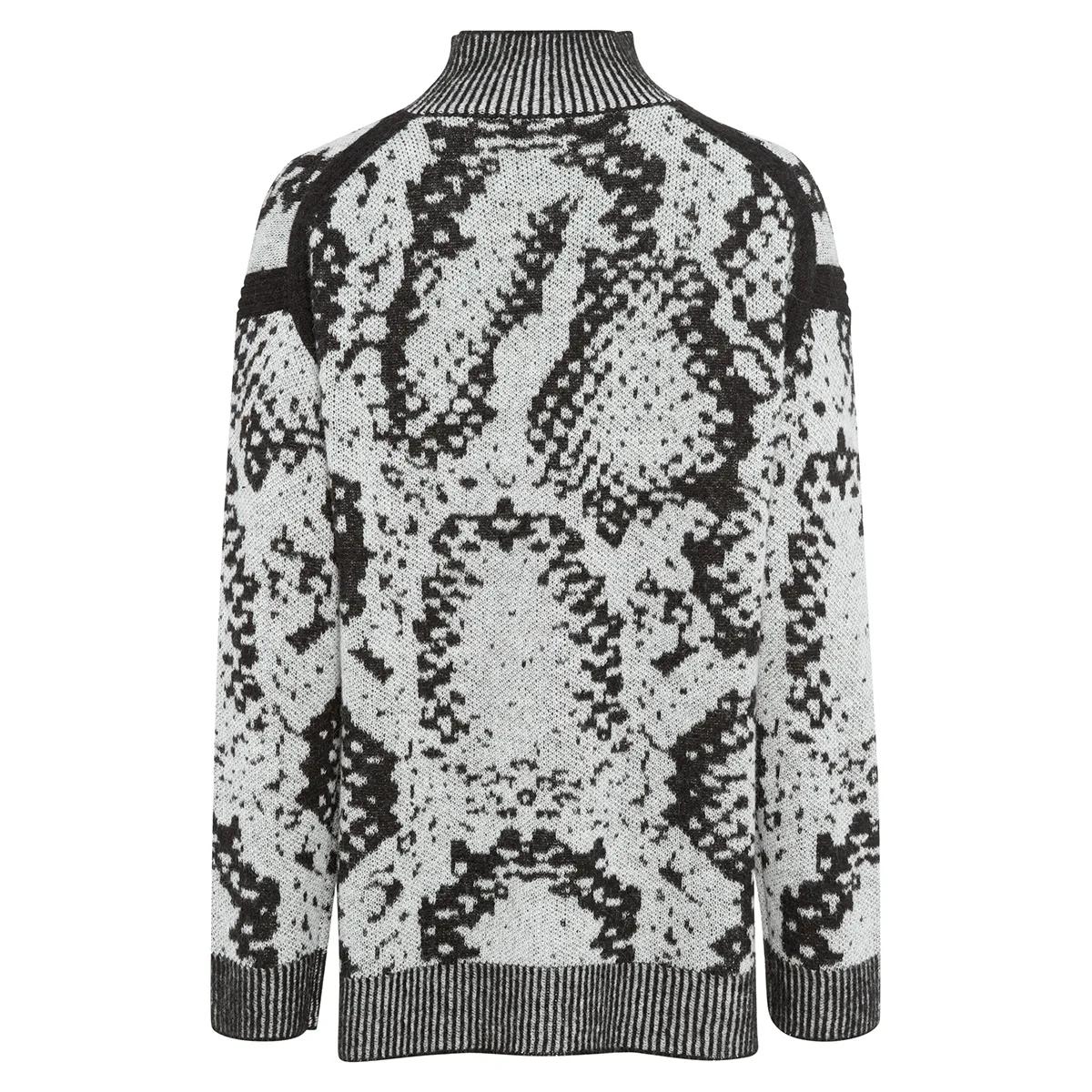 Oversized Rollkragenpullover mit Schlangenmuster