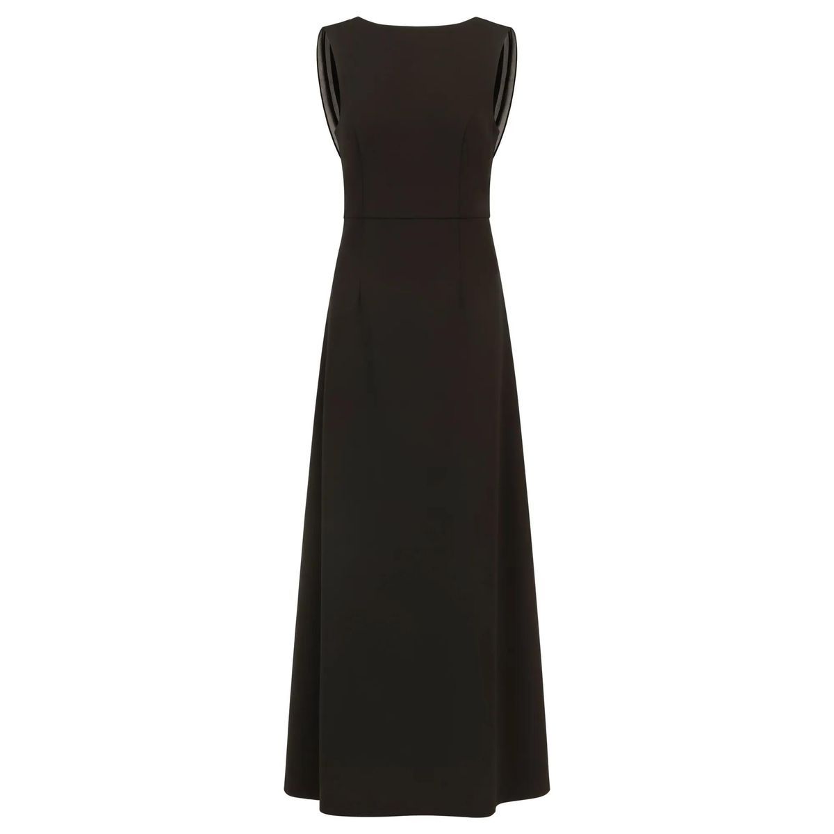 Elegantes, ärmelloses Maxikleid mit Wasserfallausschnitt