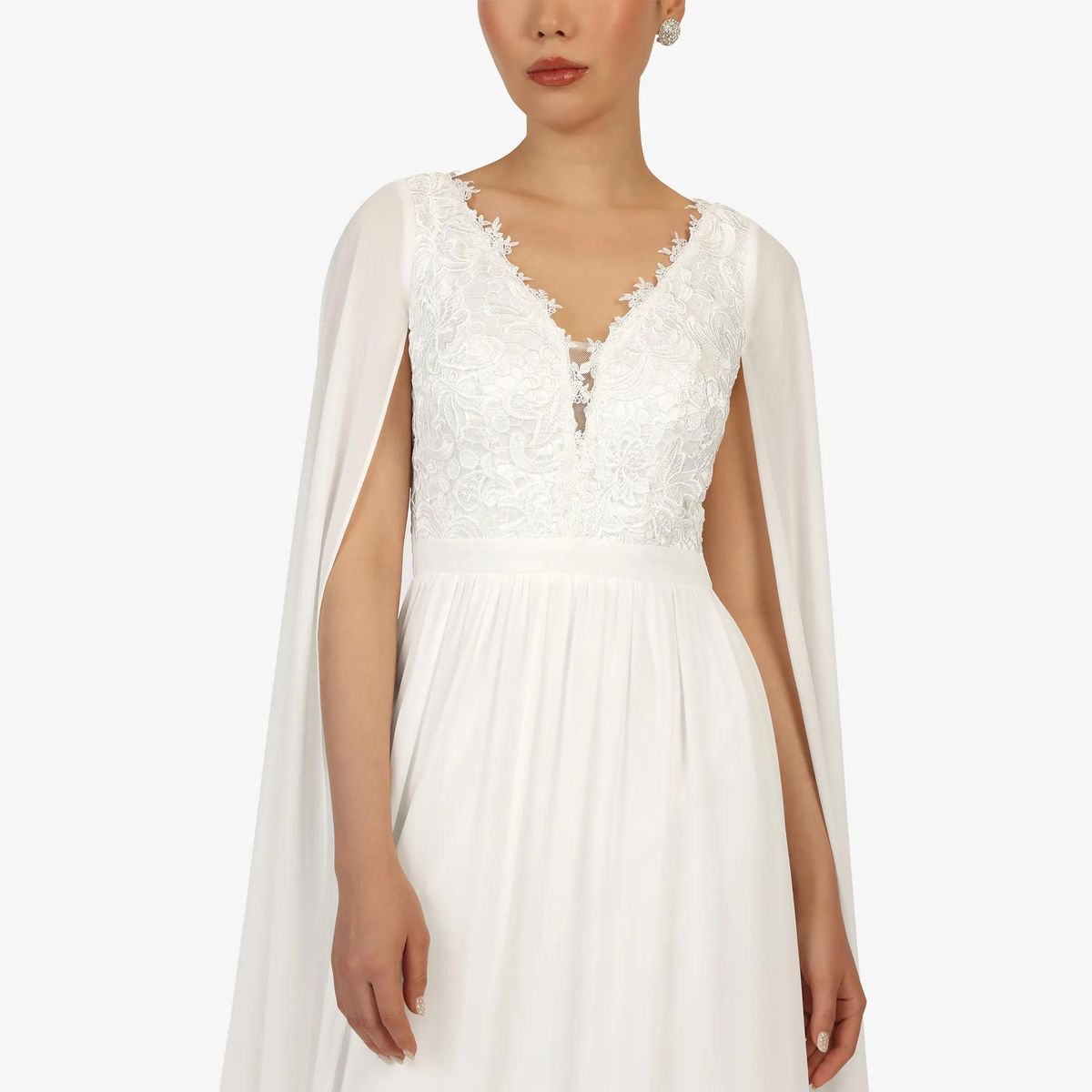 Elegantes A-Linien-Kleid mit Cape-Überwurf