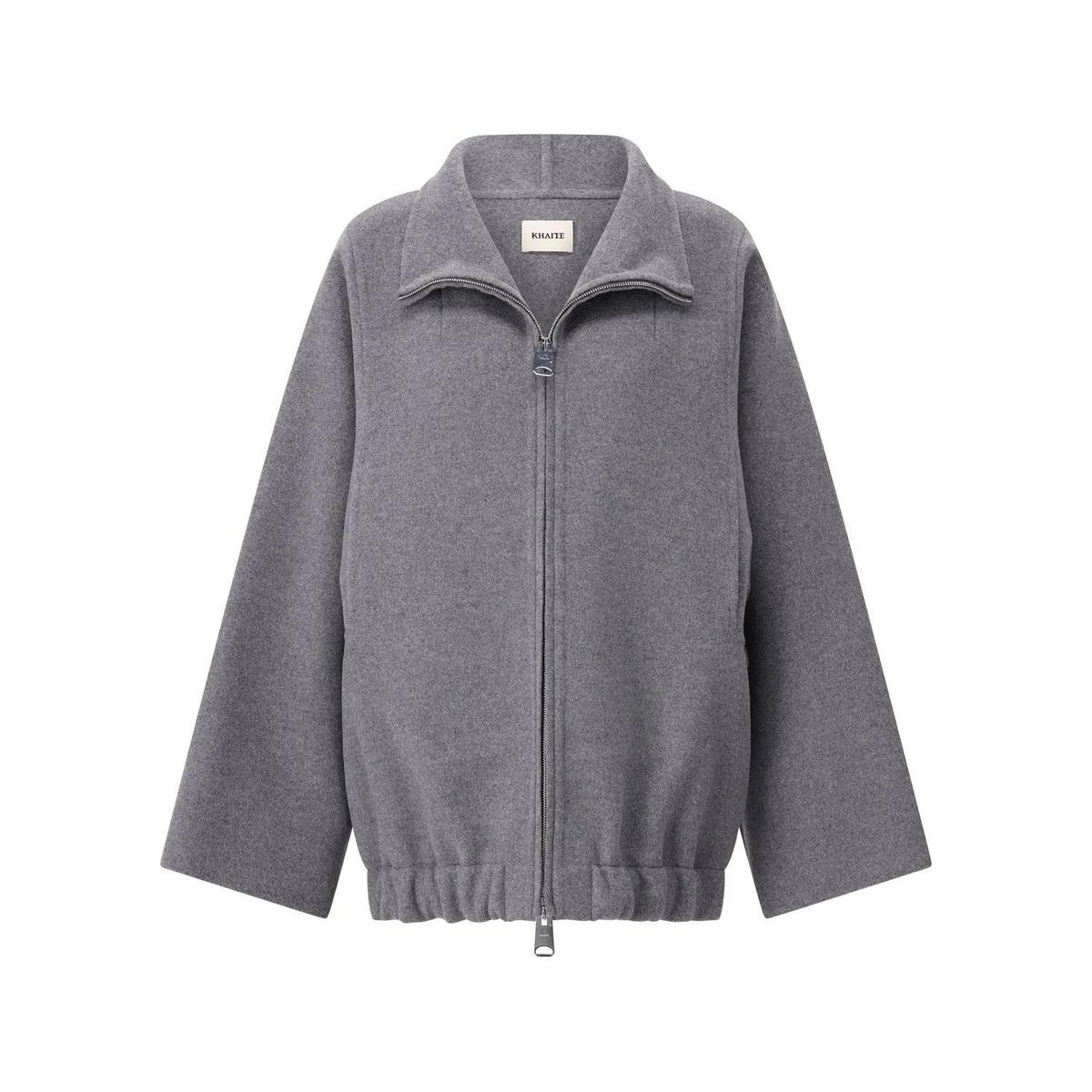 Graue Jacke mit Kragen aus Wollmischung