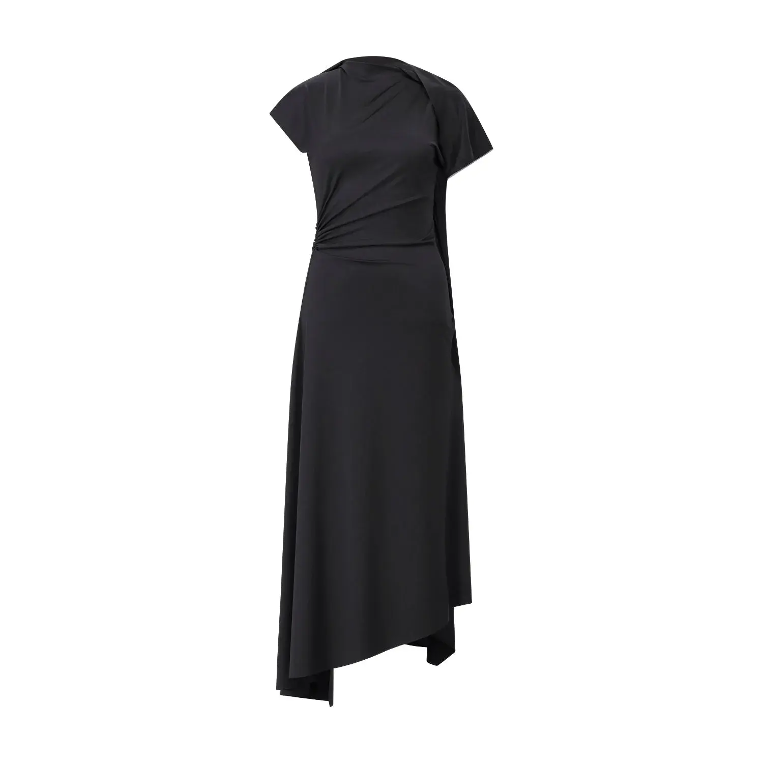 Asymmetrisches Midikleid aus Jersey mit Drapierung