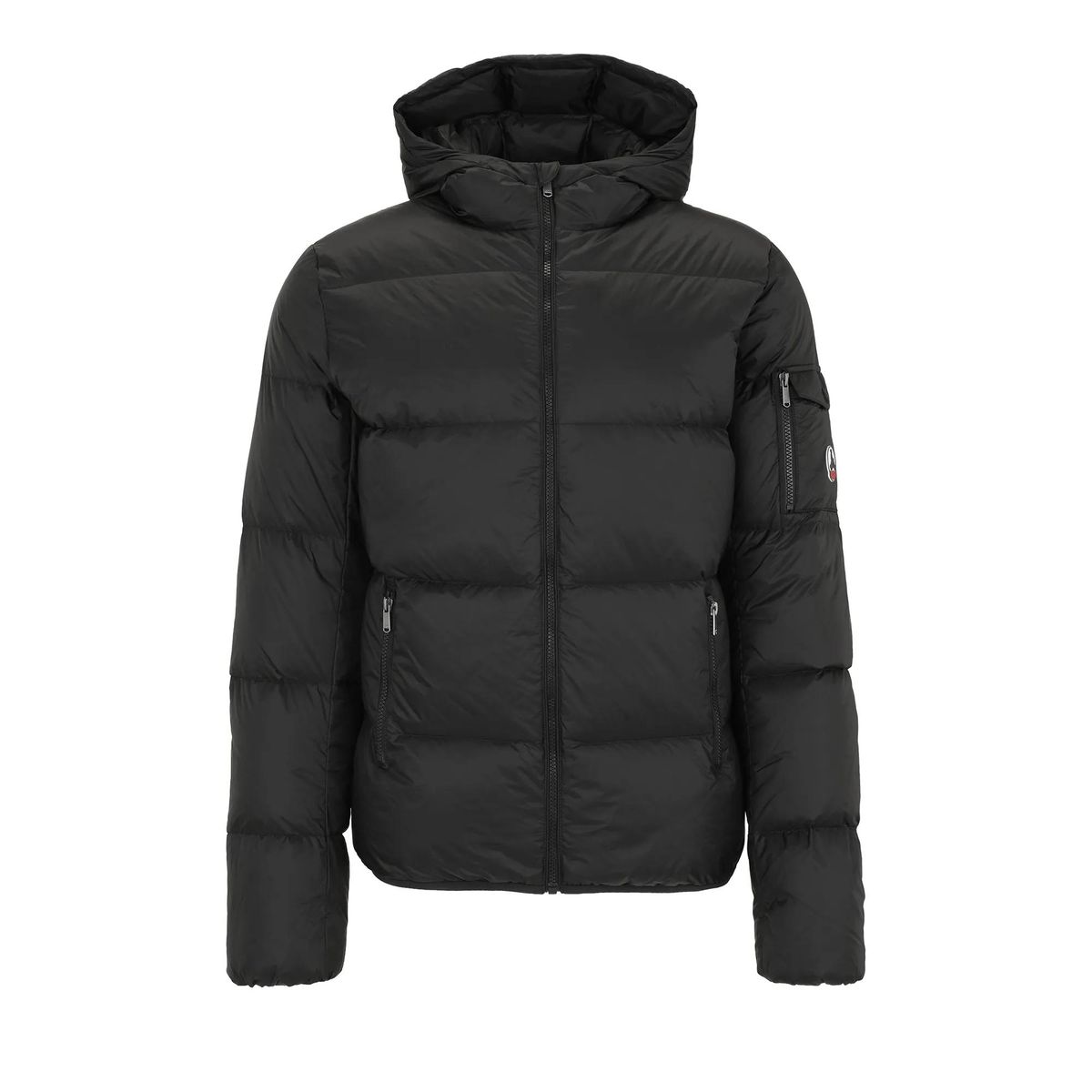 Warme Daunenjacke mit Kapuze