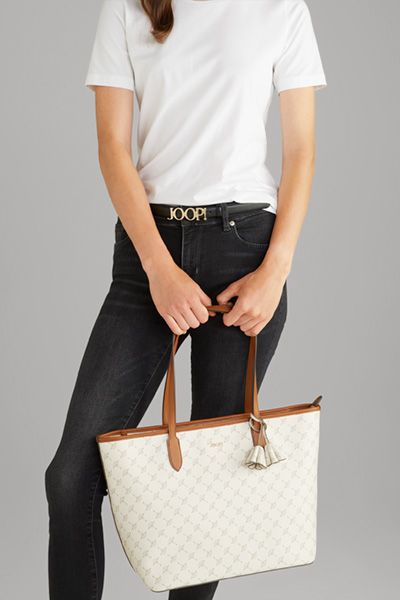 JOOP! Cortina Lara Off-White Midi-Shopper Tasche mit Kornblumen-Allover