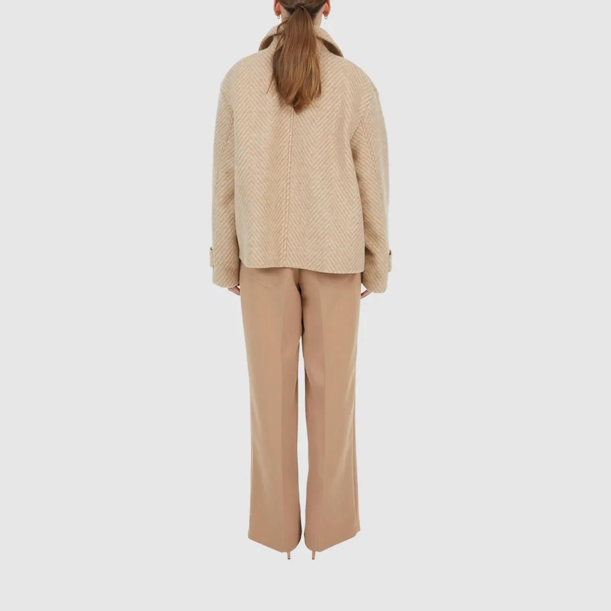 Oversize Cabanjacke mit Fischgratmuster