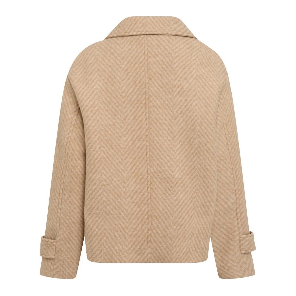 Oversize Cabanjacke mit Fischgratmuster