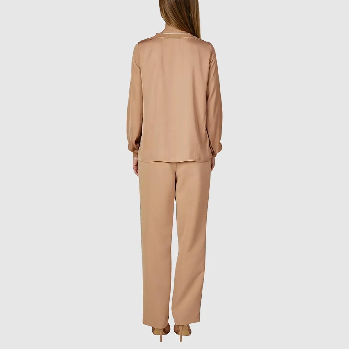 Elegante Langarm Satin Bluse