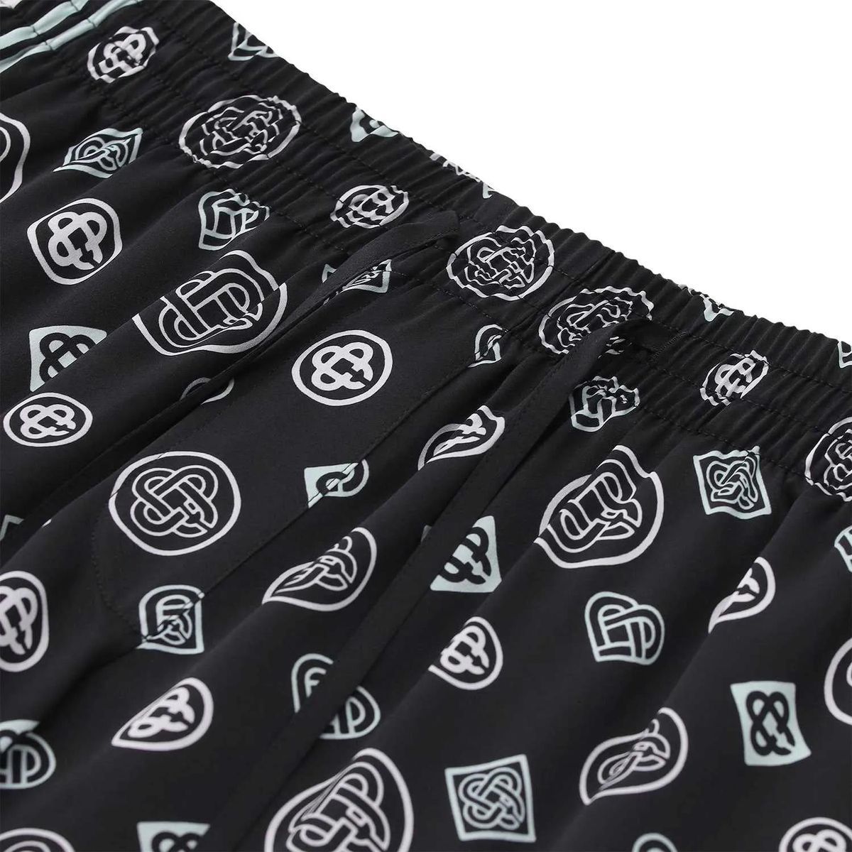 Seiden-Loungewear-Hose mit Monogramm-Print