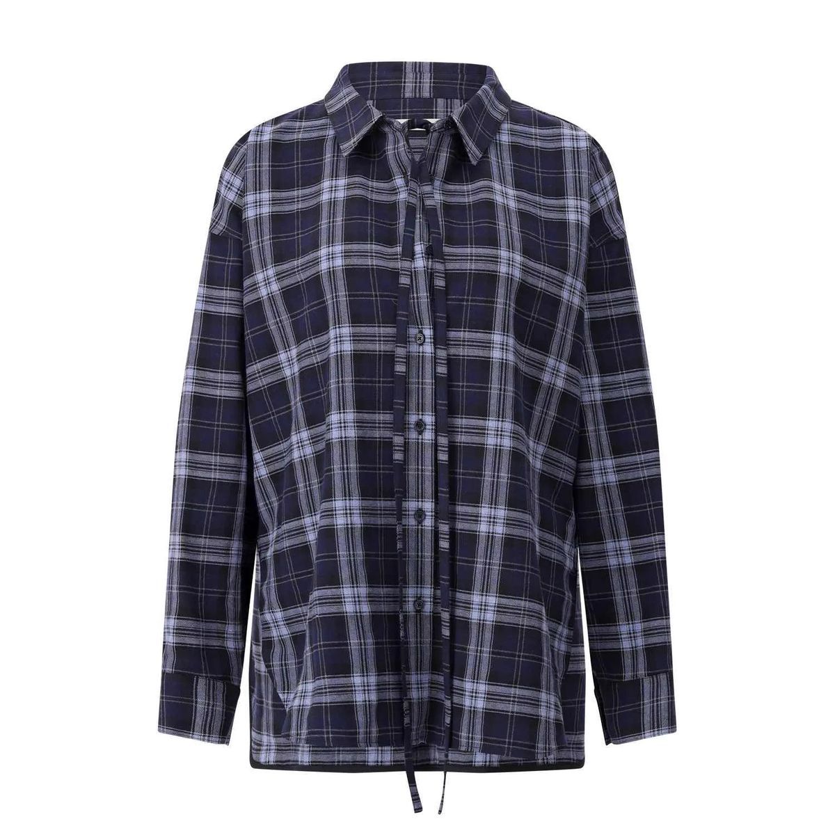 Übergroße Bluse mit Karomuster aus Baumwollmischung