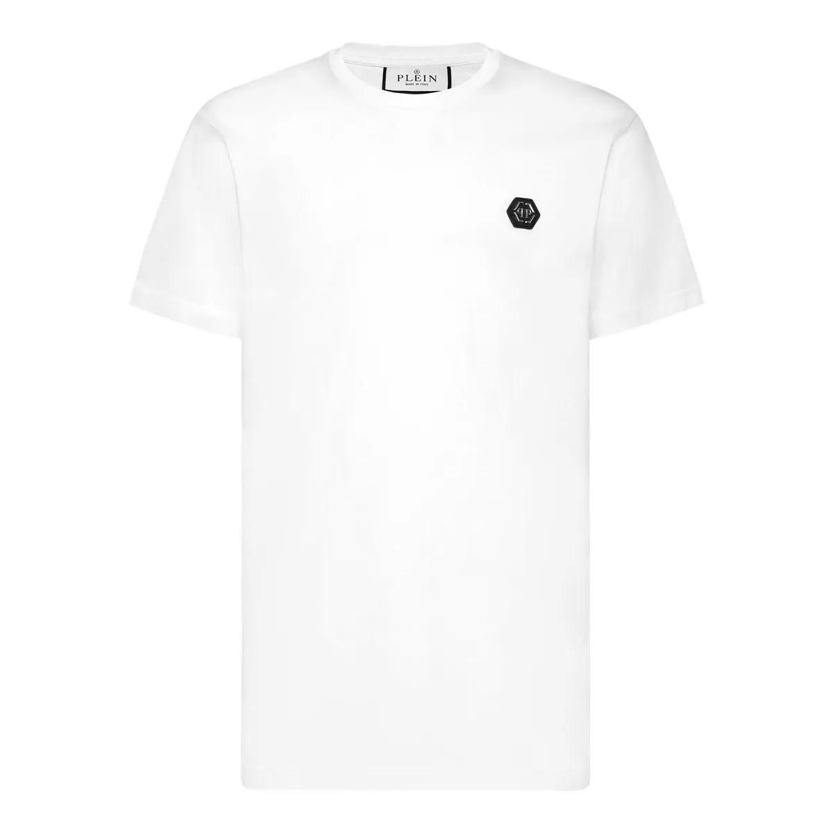 Minimalistisches T-Shirt aus Baumwolle mit Rundhalsausschnitt