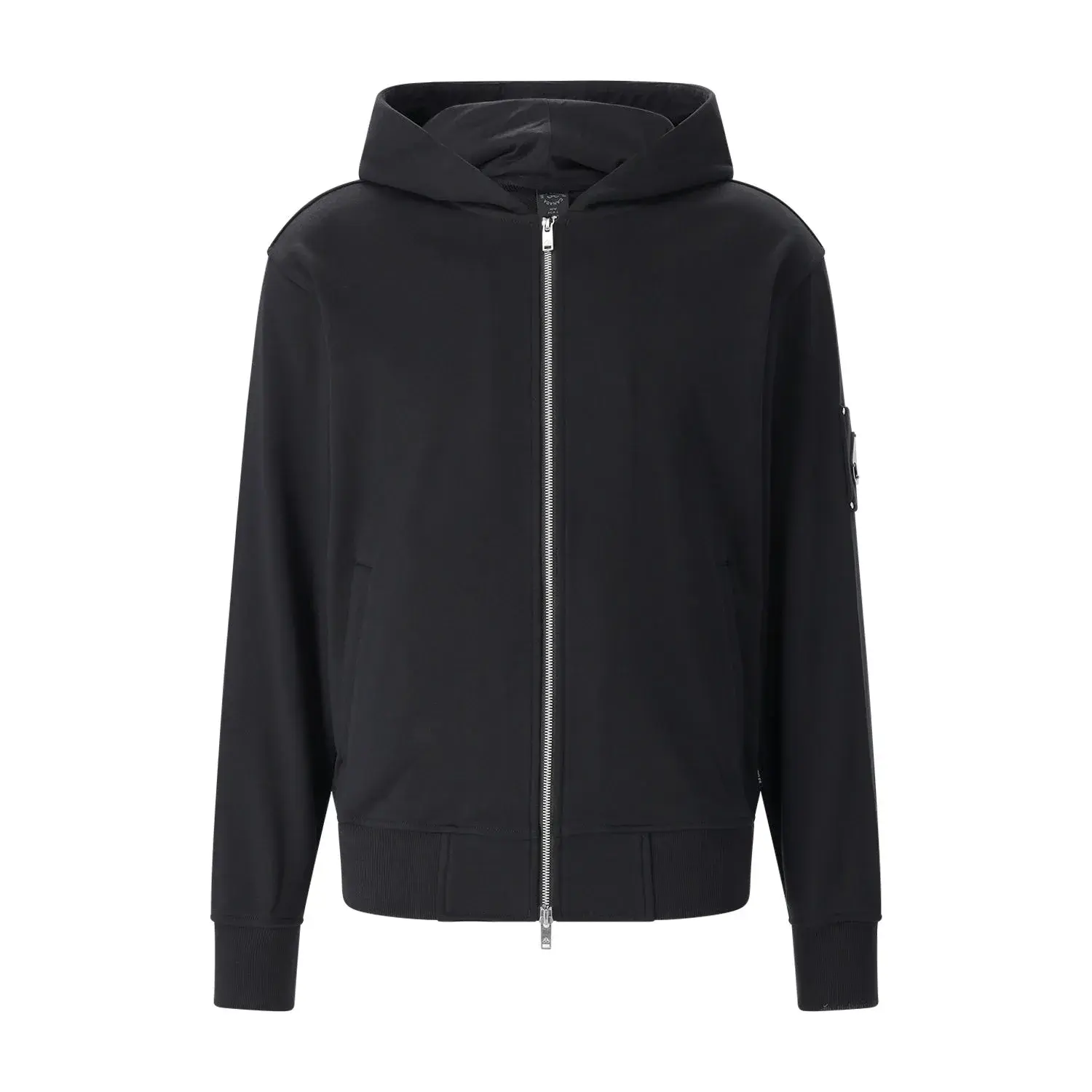 Moderner Reißverschluss-Hoodie mit Logo-Patch
