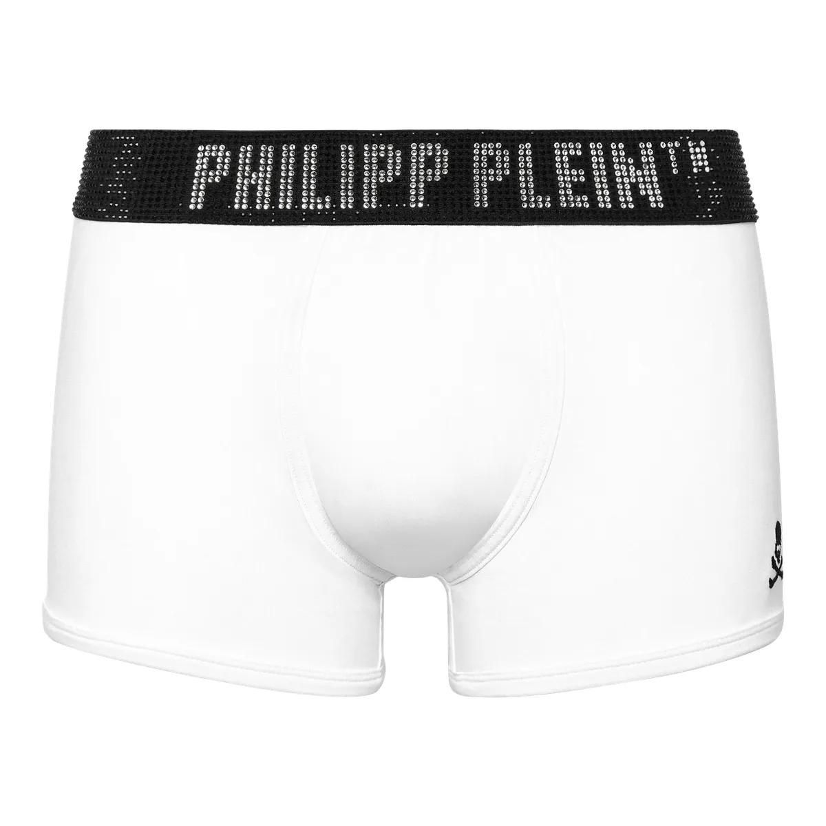 Baumwoll-Boxershorts mit Strass-Logo-Bund